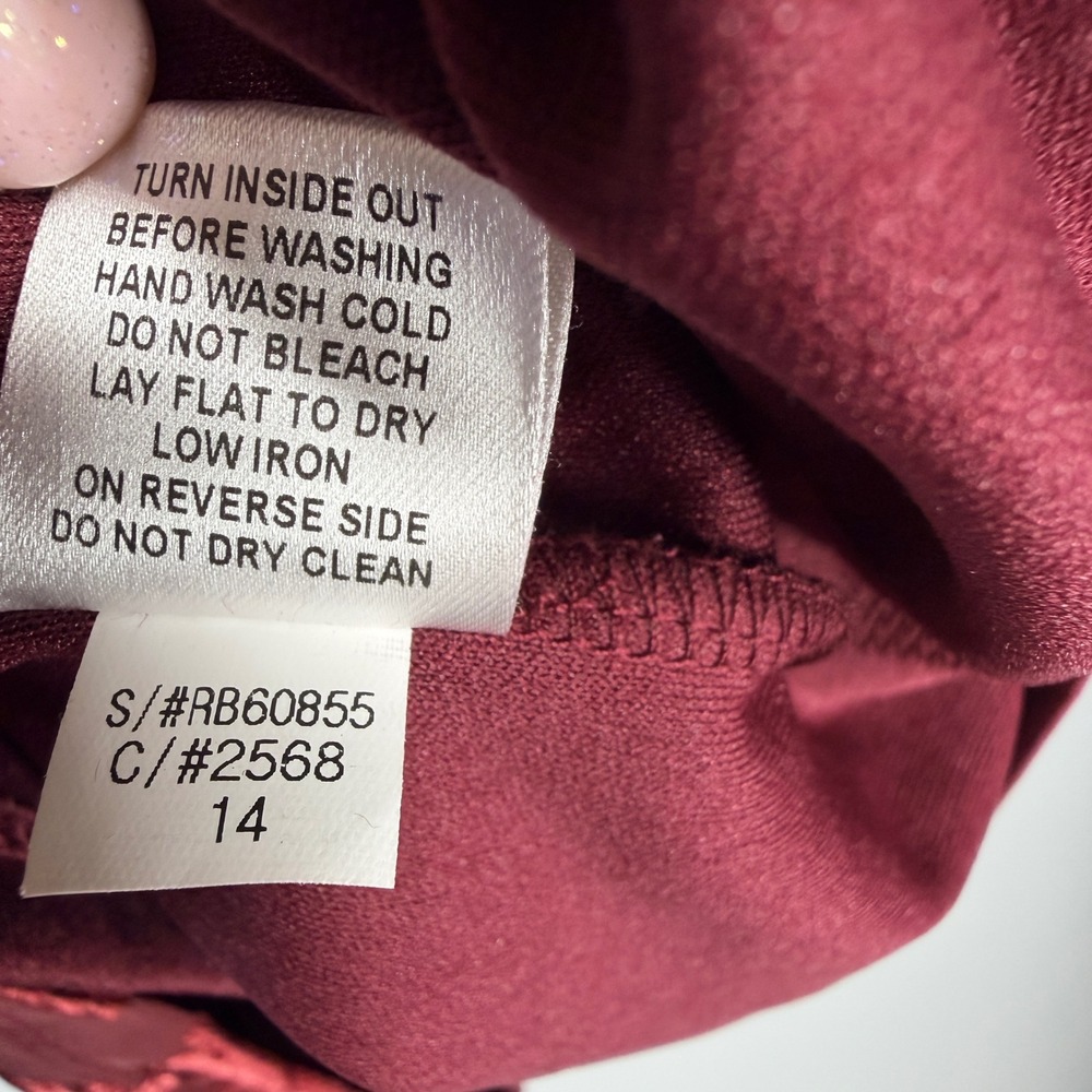 Signature by Robbie Bee Burnout Velvet Damask Bell Sleeve Dress XL - Picture 13 of 16
